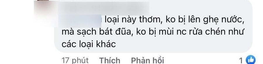 Bình luận khách nói sạch bát đũa và không bị mùi nước rửa chén như các loại khác